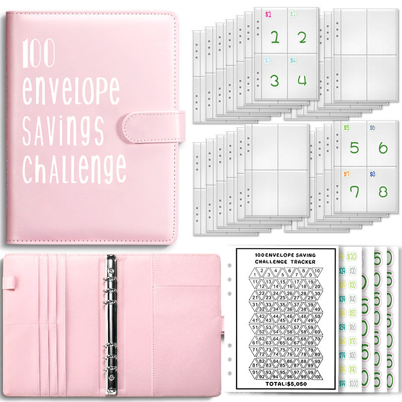 Wholesale PU100 Envelope Challenge 100 Day Couple Challenge Savings Loosening Book